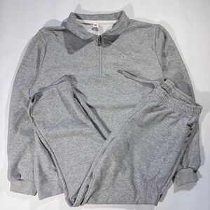 ALO Yoga Gray Quarter-Zip Set